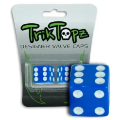 Trik Topz Dice Valve Caps -Bicycle Equipment Store Trik Topz Dice blue