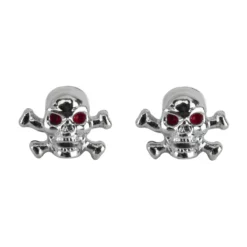 Trik Topz Skull And Bones Valve Caps -Bicycle Equipment Store rikTopzSkullBonechrome